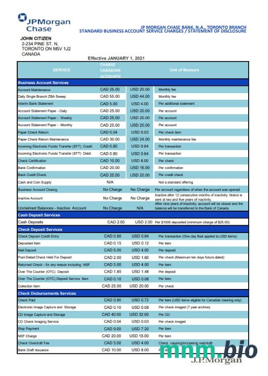 Canada Home bank of Canada konto statement szablon Worda i PDF, 2 stronas